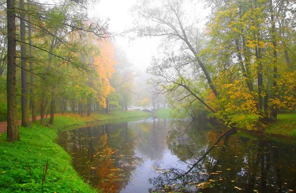 Herbstnebel am Morgen — Stockfoto