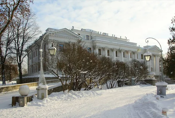 Зимняя прогулка по острову Елагин в Санкт-Петербурге — стоковое фото