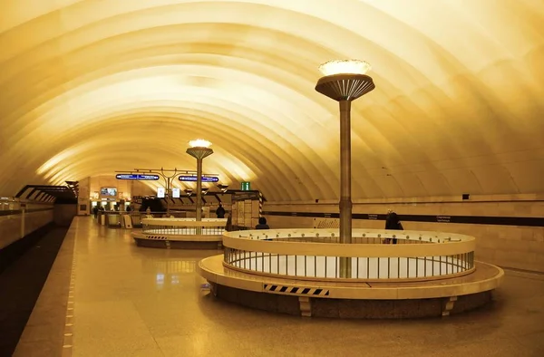 Fragment of the interior of the Sportivnaya metro station — Stock Photo, Image