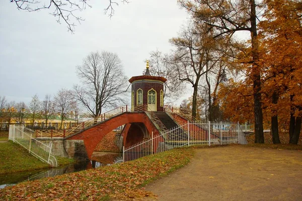 Paseo matutino en Alexander Park en Tsarskoye Selo — Foto de Stock