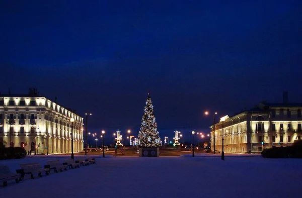 Caminhe ao longo da noite decorada para Petersburgo de Ano Novo — Fotografia de Stock