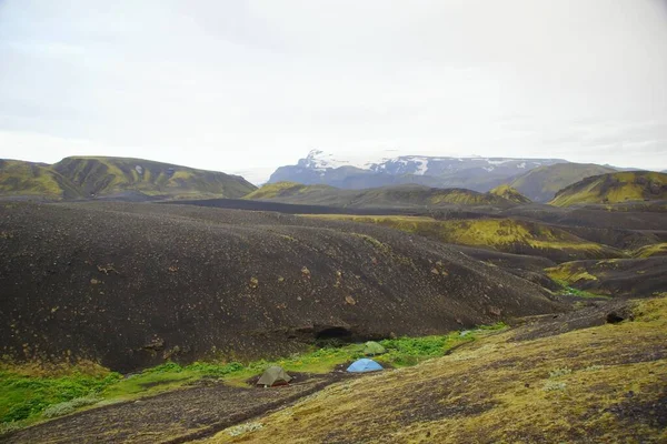 Fascinerande Sommarvandring Island Del Alftavatn Botnarvägen Torsmork Nationalpark Turistcamping — Stockfoto