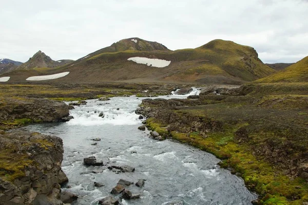 Alftavatn Botnar Torsmork National Park Дивовижний Літній Туризм Ісландії — стокове фото