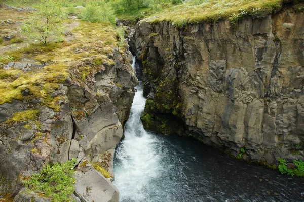 Ciekawa Fascynująca Letnia Wędrówka Islandii Odcinek Trasy Botnar Torsmork — Zdjęcie stockowe