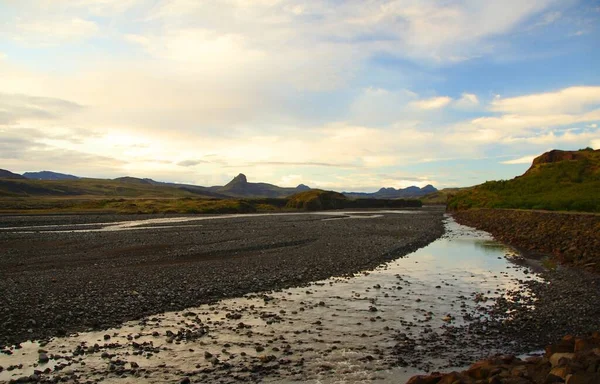 冰岛迷人而奇妙的夏季远足 路线段 博特纳 托斯莫克 — 图库照片