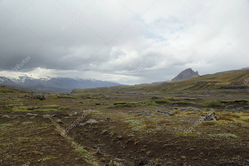 Fascinating summer hike in Iceland, section of the Botnar - Torsmork route