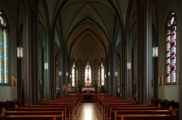 Interno Colori Vivaci Oogan Nella Cattedrale Reykjavik — Foto Stock