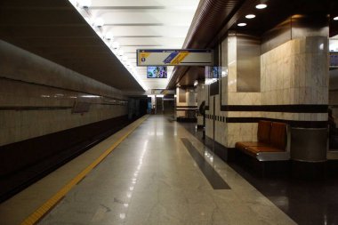 Minsk 'teki Borisovskiy trakt metro istasyonunun iç kısmı.