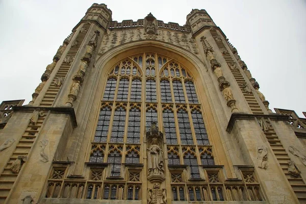 Walk Autumn Day Fragment Architectural Design Medieval Abbey Bath — Stock Photo, Image