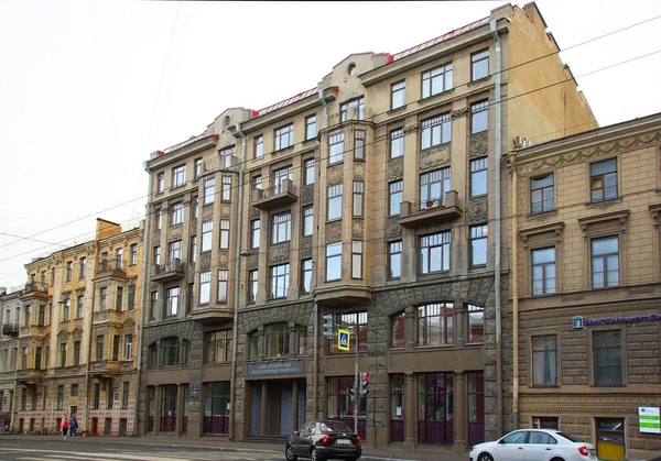 Edificio Liberty Sulla Linea Dell Isola Vasilyevsky Casa Facciata Principale — Foto Stock