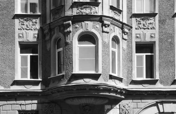 Edifício Art Nouveau Edifício Krasnoarmeyskaya Fragmento Fachada Com Uma Janela — Fotografia de Stock