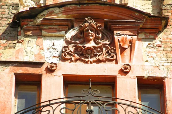 Edificio Art Nouveau Sexto Edificio Krasnoarmeyskaya Fragmento Fachada Con Balcón — Foto de Stock