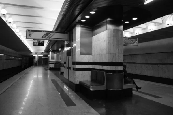 Frammento Dell Interno Della Stazione Della Metropolitana Borisovskiy Trakt Minsk — Foto Stock