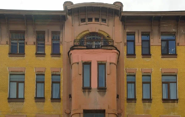 Kännetecken För Nationalromantik Och Norra Jugendstilen Fragment Fasaddesign Zhukovsky Street — Stockfoto
