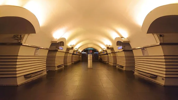 Fragmento Del Interior Estación Metro Nevsky Prospekt San Petersburgo — Foto de Stock