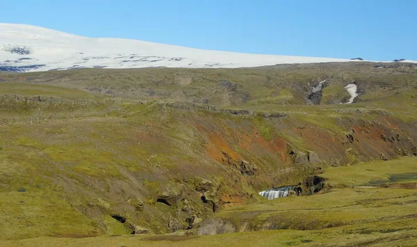 Цікава Літня Прогулянка Ісландії Країні Вулканів Гір Льодовиків Водоспадів Частина — стокове фото