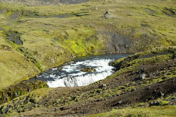 Une Randonnée Estivale Fascinante Islande Dans Pays Des Volcans Des — Photo