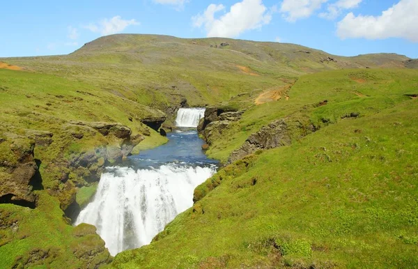 Sezione Del Sentiero Skogau Falls Villaggio Vic Affascinante Escursione Estiva — Foto Stock