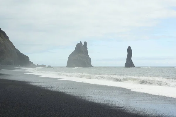 Randonnée Estivale Fascinante Islande Arrêt Dans Ville Vic Exploration Plage — Photo