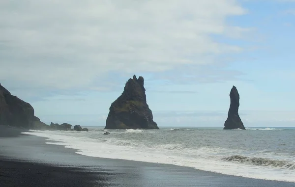 Randonnée Estivale Fascinante Islande Arrêt Dans Ville Vic Exploration Plage — Photo