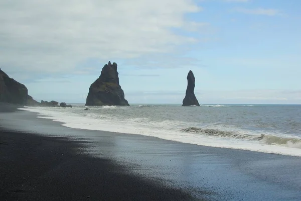 Randonnée Estivale Fascinante Islande Arrêt Dans Ville Vic Exploration Plage — Photo