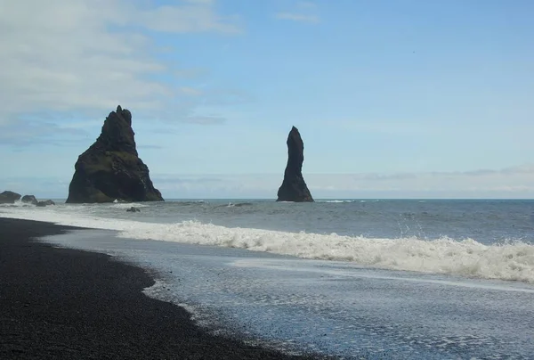 Randonnée Estivale Fascinante Islande Arrêt Dans Ville Vic Exploration Plage — Photo