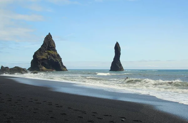 Randonnée Estivale Fascinante Islande Arrêt Dans Ville Vic Exploration Plage — Photo