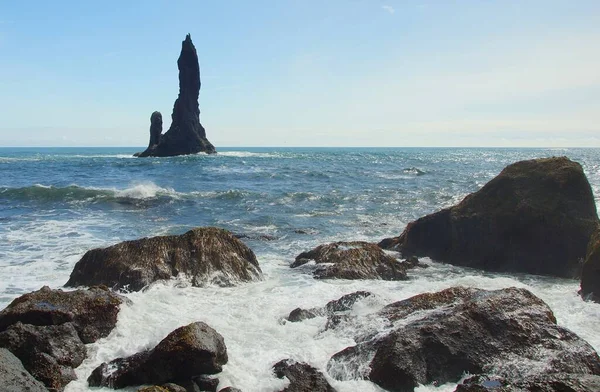Захоплива Літня Прогулянка Ісландії Зупинка Місті Вік Дослідження Чорного Пляжу — стокове фото