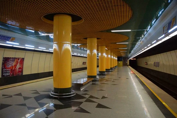 Fragment Des Innenraums Der Metrostation Gryschewka Minsk — Stockfoto