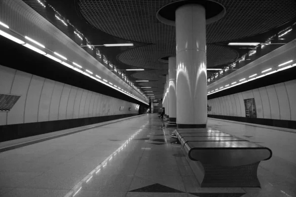 Fragmento Del Interior Estación Metro Gryshevka Minsk — Foto de Stock