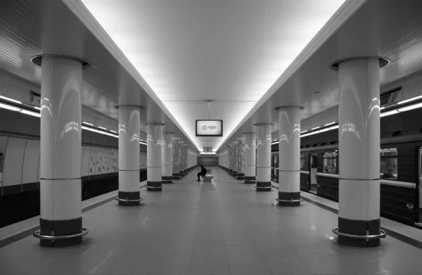 Fragment Des Innenraums Der Metrostation Malinowka Minsk — Stockfoto