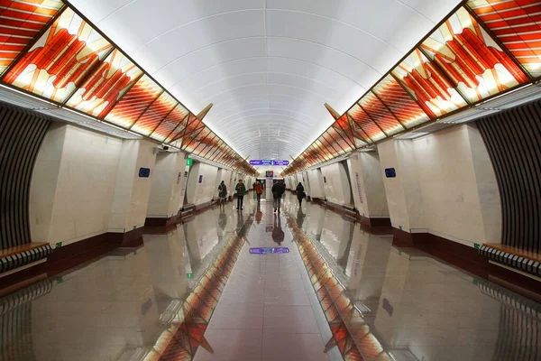 Fragment Interior Metro Station Prospekt Slavy Petersburg — Stock Photo, Image