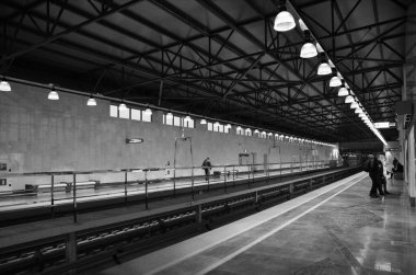 St. Petersburg 'daki Shushary metro istasyonunun bir parçası.