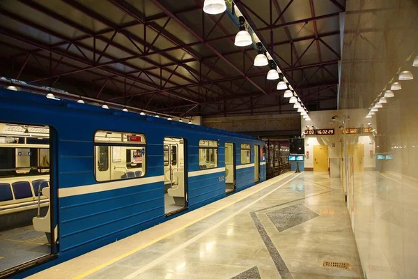 Shushary Metróállomás Belsejének Töredéke Szentpéterváron — Stock Fotó