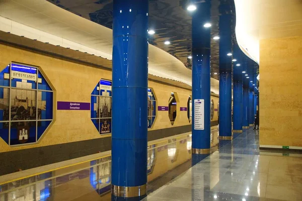 Een Fragment Van Het Interieur Van Het Metrostation Dunayskaya Petersburg — Stockfoto