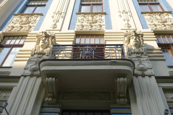 Fragmento Projeto Arquitetônico Fachada Estilo Art Nouveau Edifício Residencial Centro — Fotografia de Stock