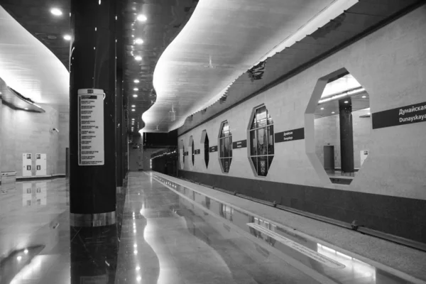 Fragmento Del Interior Estación Metro Dunayskaya San Petersburgo —  Fotos de Stock