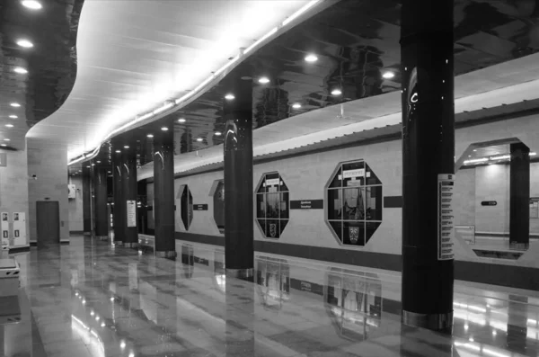 Fragmento Del Interior Estación Metro Dunayskaya San Petersburgo — Foto de Stock