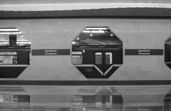 Een Fragment Van Het Interieur Van Het Metrostation Dunayskaya Petersburg — Stockfoto