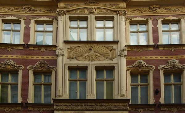 Fragmento Projeto Arquitetônico Fachada Estilo Art Nouveau Edifício Residencial Centro — Fotografia de Stock