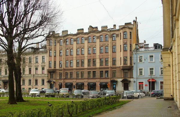 Fragment Conception Architecturale Façade Dans Style Art Nouveau Bâtiment Résidentiel — Photo