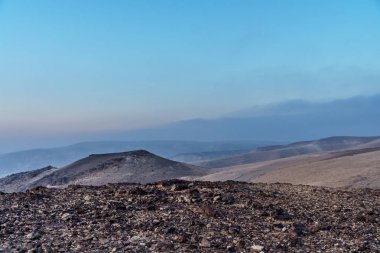 Kutsal topraklar Musevi negev Çölü İsrail üzerinde sihirli gündoğumu üzerinde sabah Manzaralı