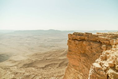 İsrail negev çöl, ramon krater. Manzaralı ünlü Kanyon'a