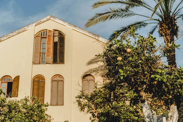 İsrail de, neve Tzedek'te eski bina. Tel-Aviv'de turistik yer. Orta Doğu mimarisi