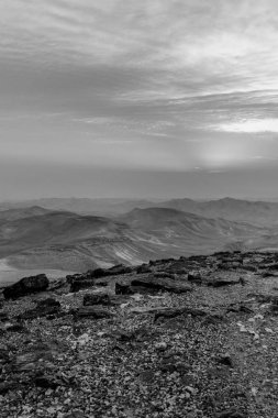 İsrail'de beyaz ve siyah sabah gündoğumu famouse seyahat etmek turist yer