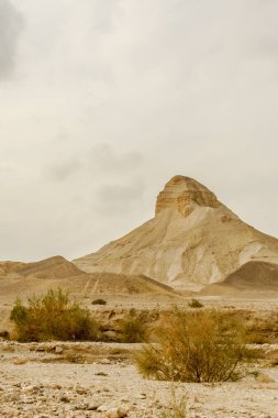 Verical manzaralı kuru Orta Doğu vahşi doğada İsrail tarih