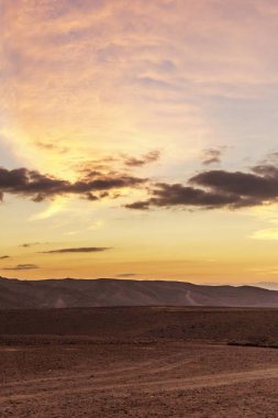 Güzel sarı gündoğumu dikey fotoğraf peyzaj