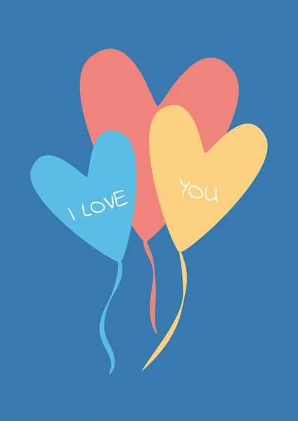 Design der Feier Liebe Luftballons. für Grußworte, Valentinstag, romantisches Dating oder Geburtstagsfeier — Stockvektor