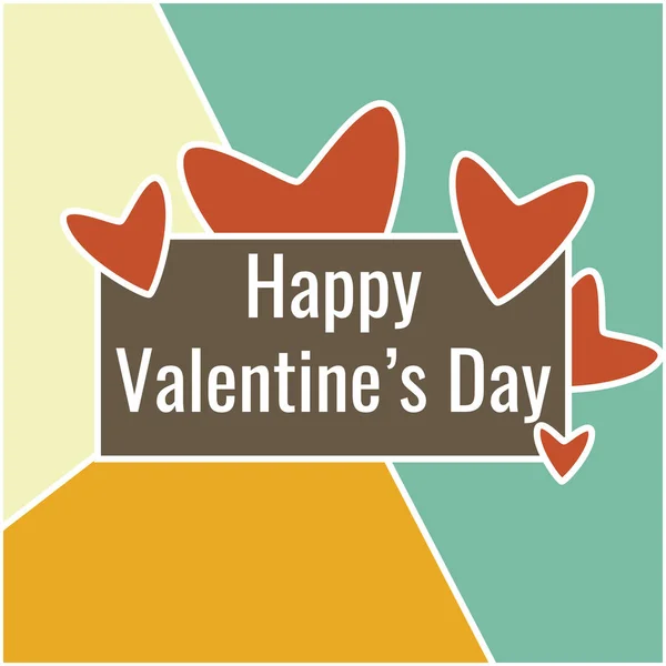 Sevgililer günü kartı ile kalp için tasarlamak ve çerçevede işaret. — Stok Vektör