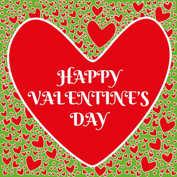 Felice giorno di San Valentino amore cuore design con sfondo arte e testo . — Vettoriale Stock